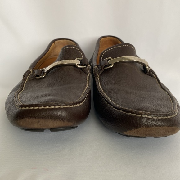 Prada Brown Leather Slip on Loafers US12/Prada 11 Men's Shoes - Medium Width - Picture 4 of 8